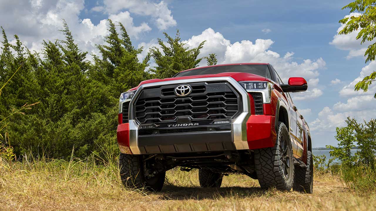2023 Tundra in the woods off roading