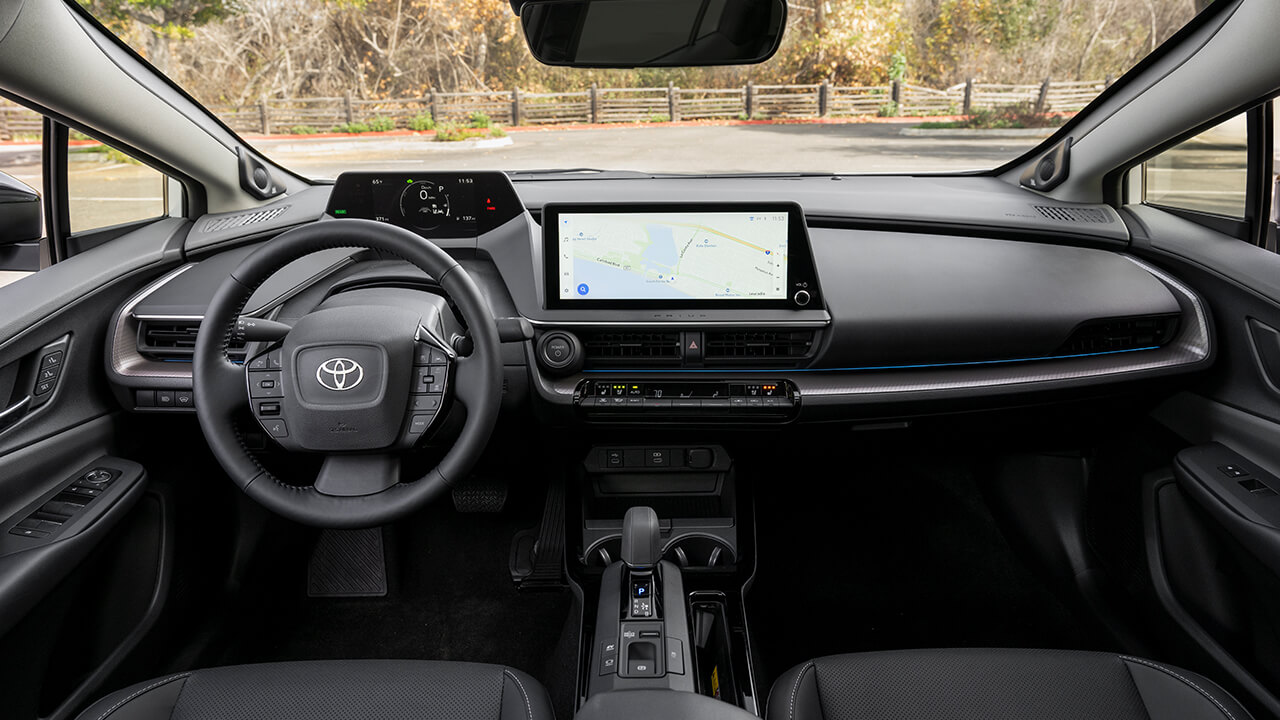 Interior dashboard of a Toyota Prius