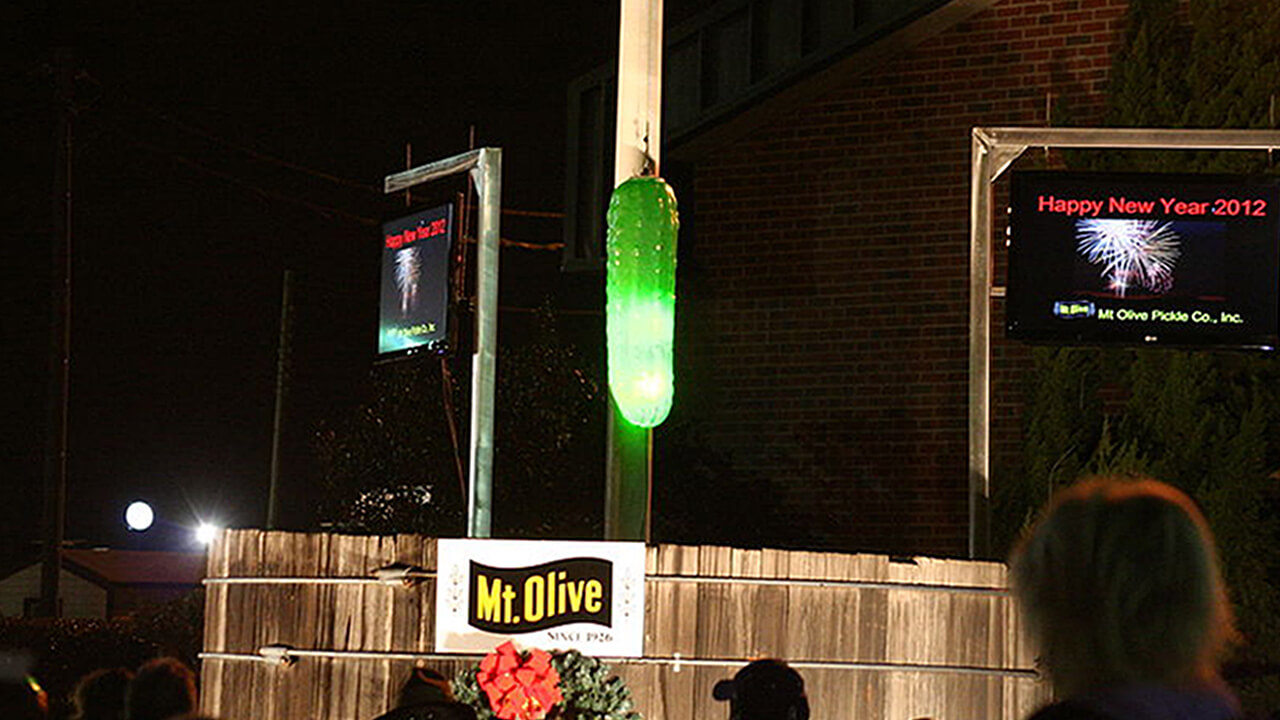 Mt. Olive pickle drop on New Year's Eve