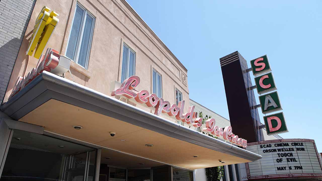 storefront of Leopold's ice cream in Savannah Georgia