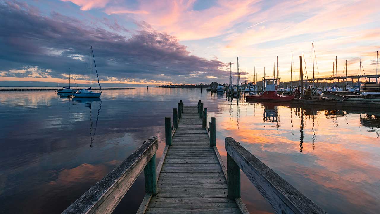 Sunset on the inner banks of North Carolina