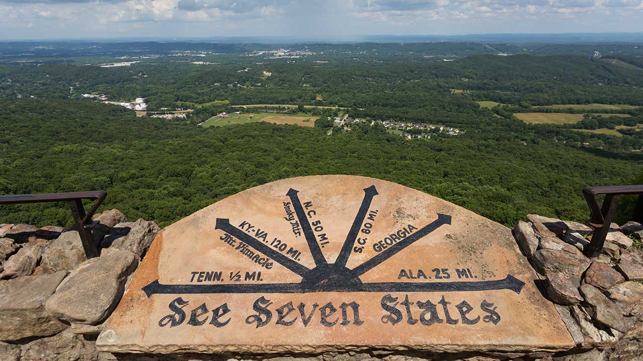 State sign on Look out Mountain