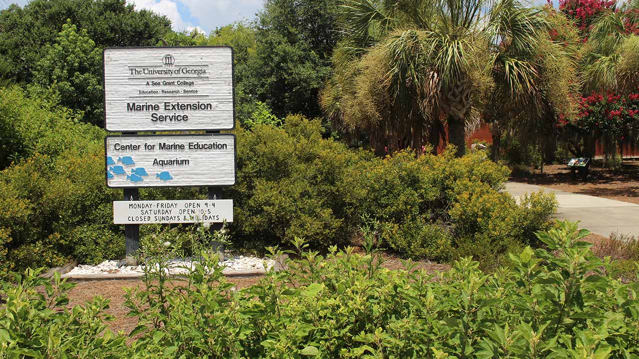 Ggeorgia Marine Extension Service Center for Marine Education Aquarium signage