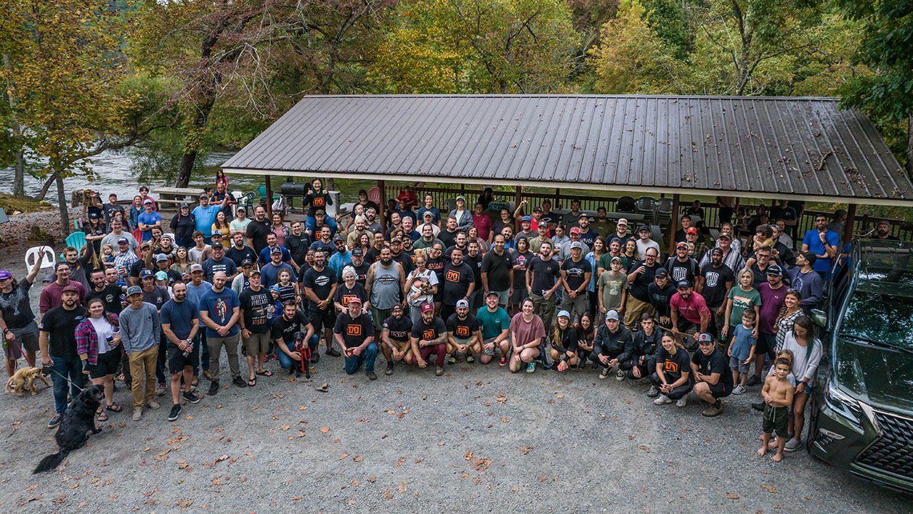 large group of travelers