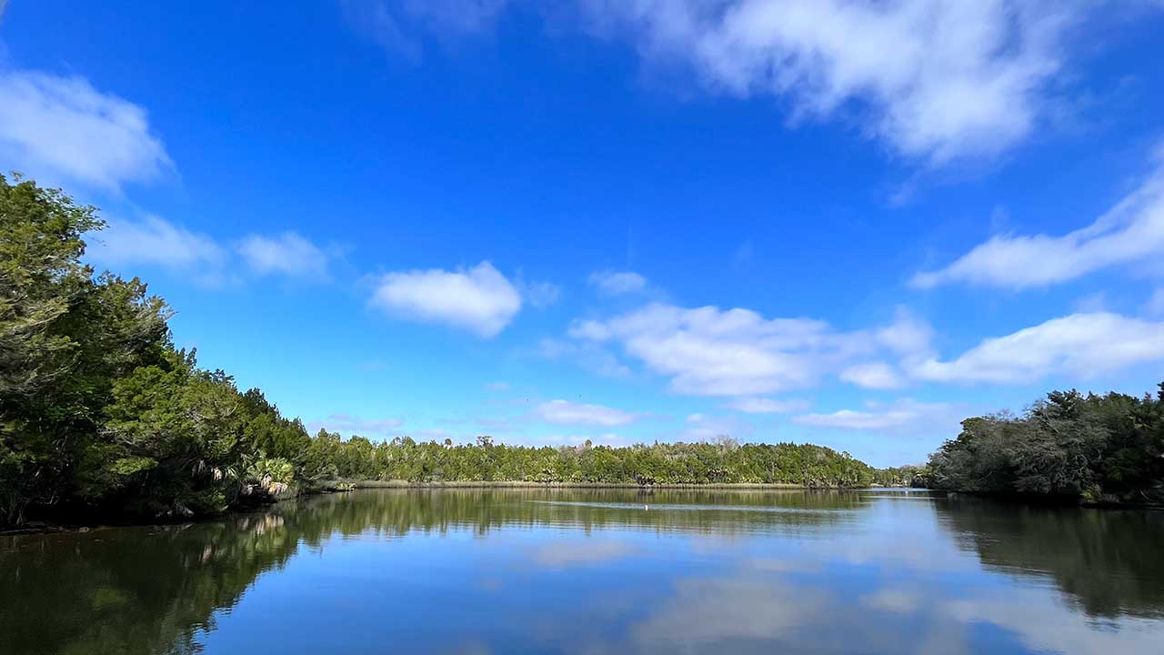 View of a river by kayak 1280 by 720