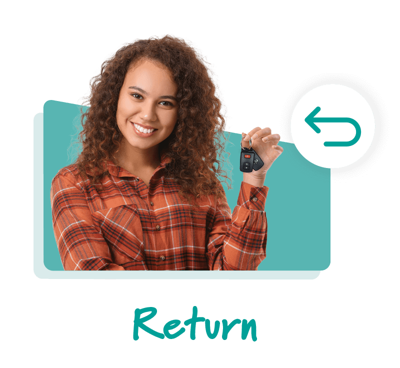 Return copy and woman with a set of car keys