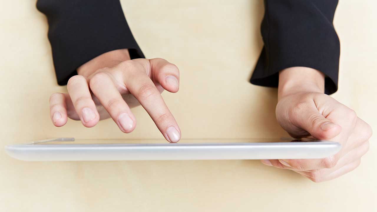 Person using Tablet